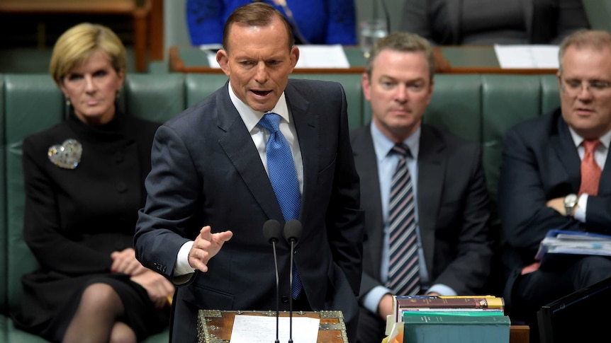 Prime Minister Tony Abbott speaks during Question Time.