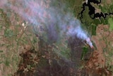 Satellite image showing fire damage in Adelaide Hills