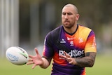 A man trains for a rugby league match