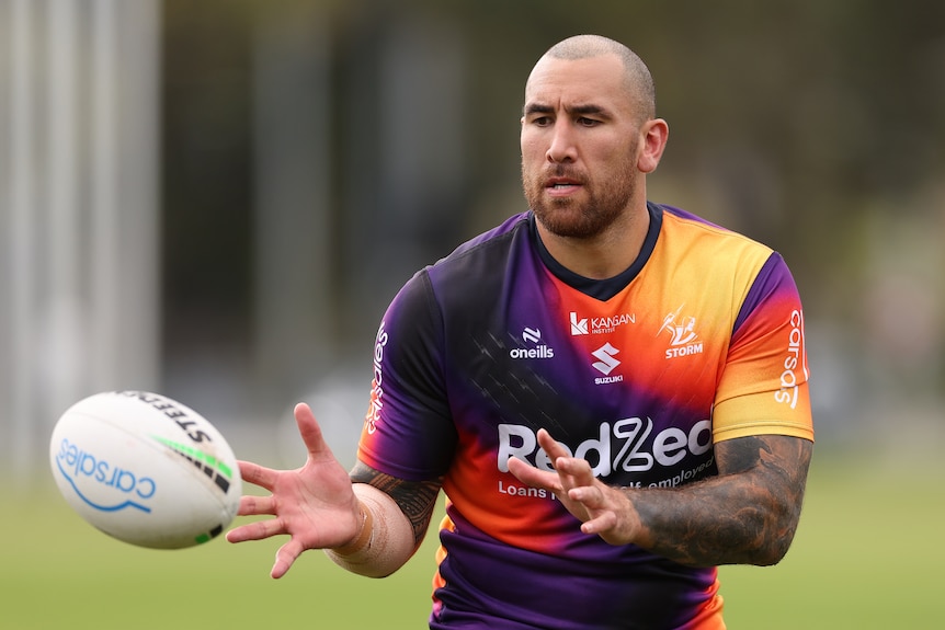 A man trains for a rugby league match