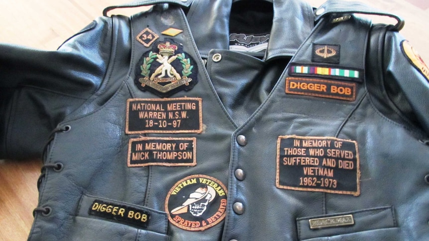 The motorcycle jacket of Vietnam veteran, Robert Wickes.