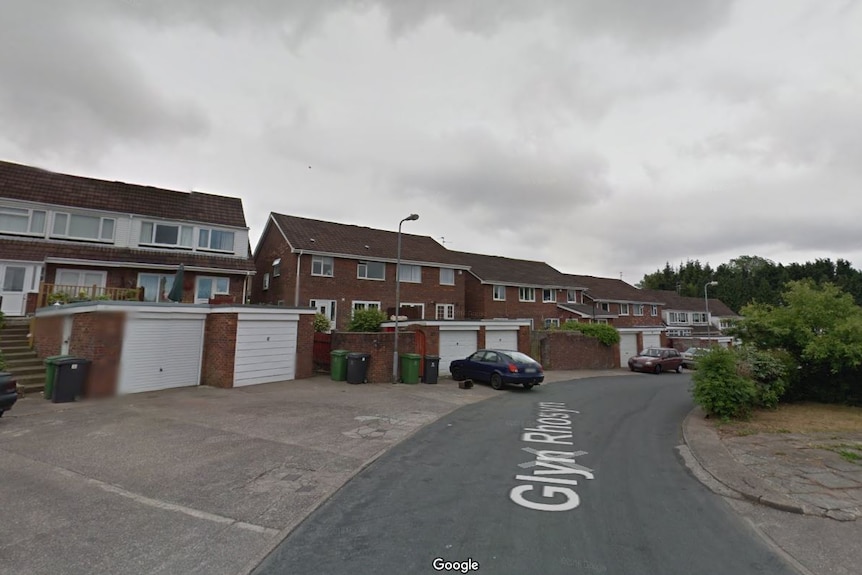A google maps screenshot shows red semi detached properties in a cul-de-sac in Cardiff, Wales.