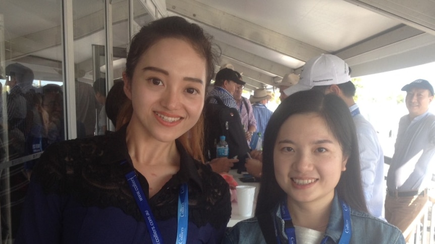 Chinese investor agents Iris Han and Sonia Leung at Beef 2015 in Rockhampton.