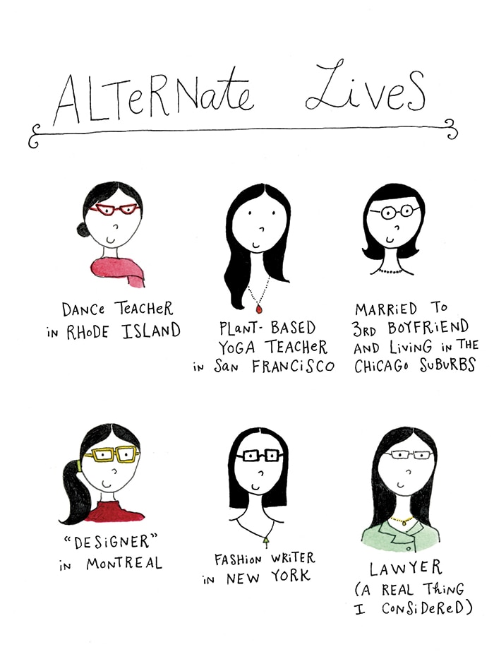 Artwork by Mari Andrew - depictions of alternate lives