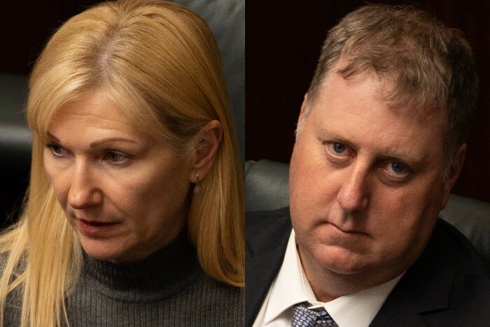 Composite of Tasmanian MPs Lara Alexander and John Tucker.