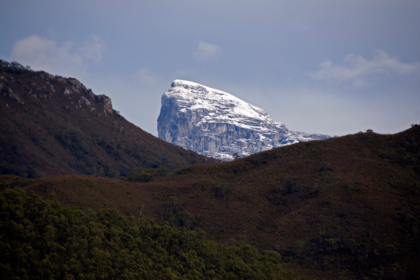 Landscape view of Frenchman's Cap in south-west Tasmania