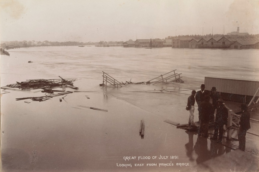 An old photo of a flood.