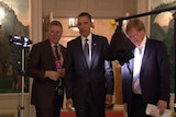 Kerry O'Brien and Michael Brissenden with Barack Obama