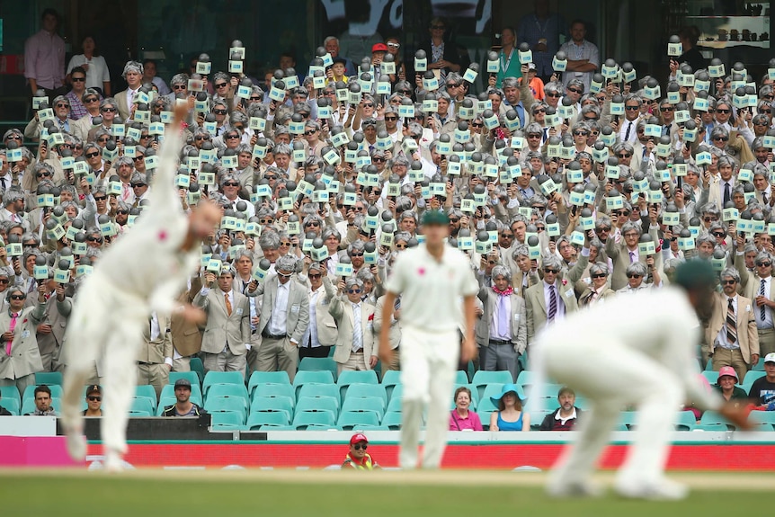 The Richies cheer on during day two of third Test at SCG