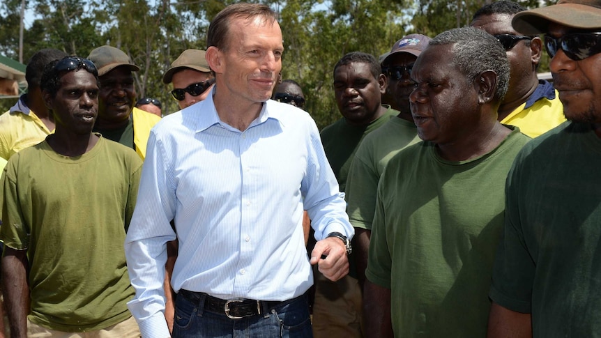 Opposition Leader Tony Abbott at the Garma Festival in Gove