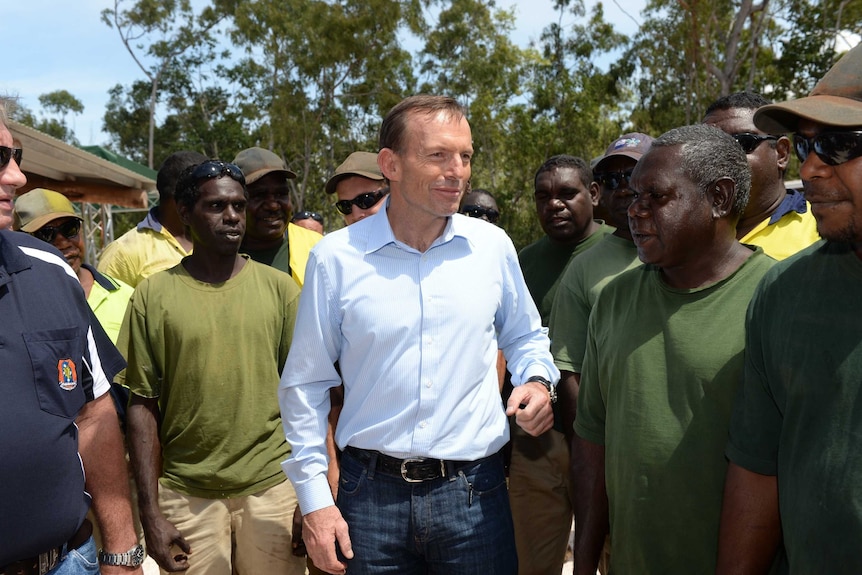 Opposition Leader Tony Abbott at the Garma Festival in Gove