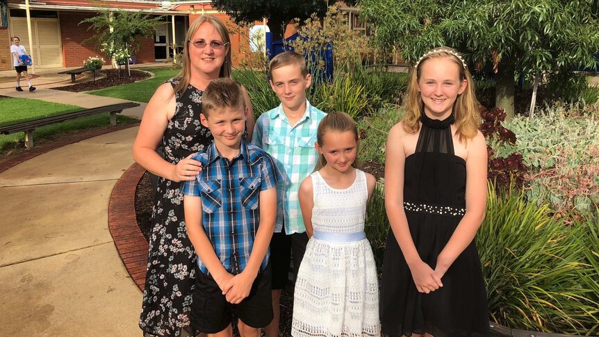 Tanya Davidson and her four children.