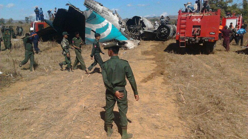 Plane crash lands in Burma