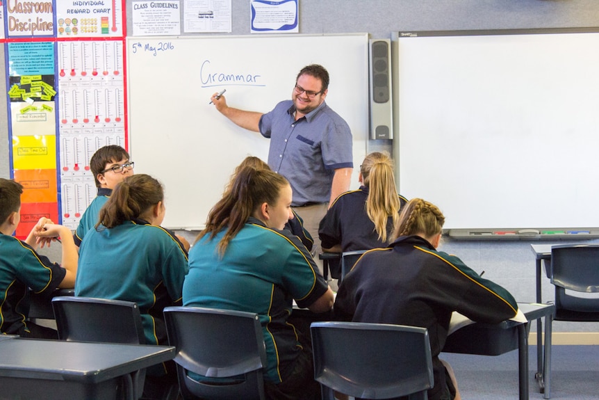 Students in a classroom at Rivergum College.