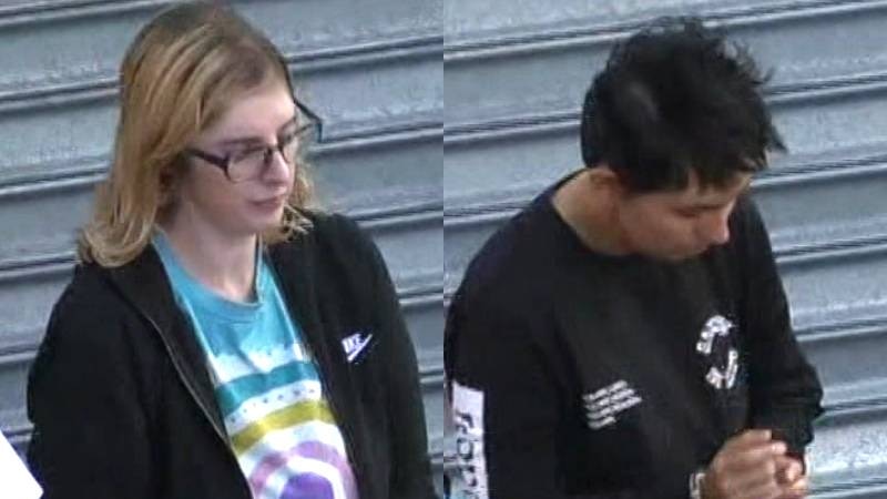 A composite picture of two women in custody.