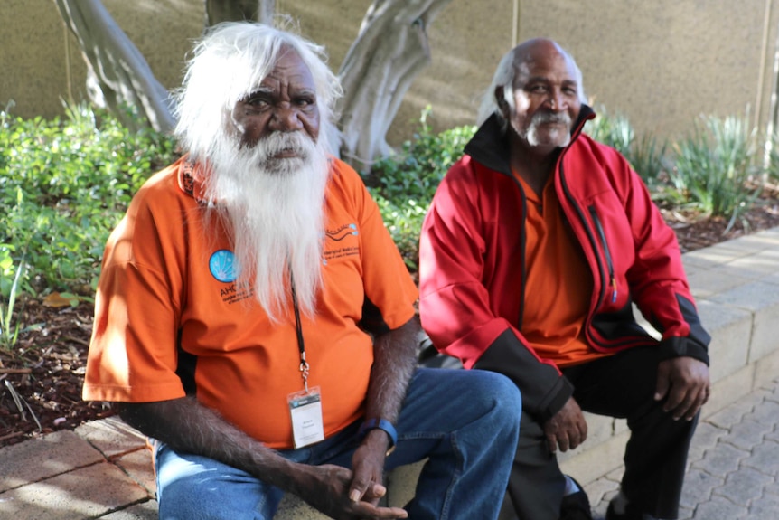 Pilbara traditional owners Bruce Thomas (l) and Alfred Baker