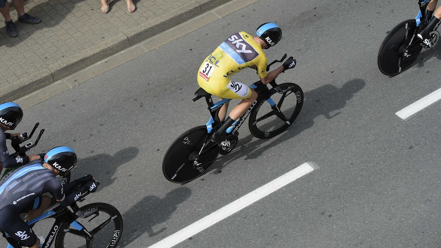 Chris Froome rides in stage nine of Tour de France