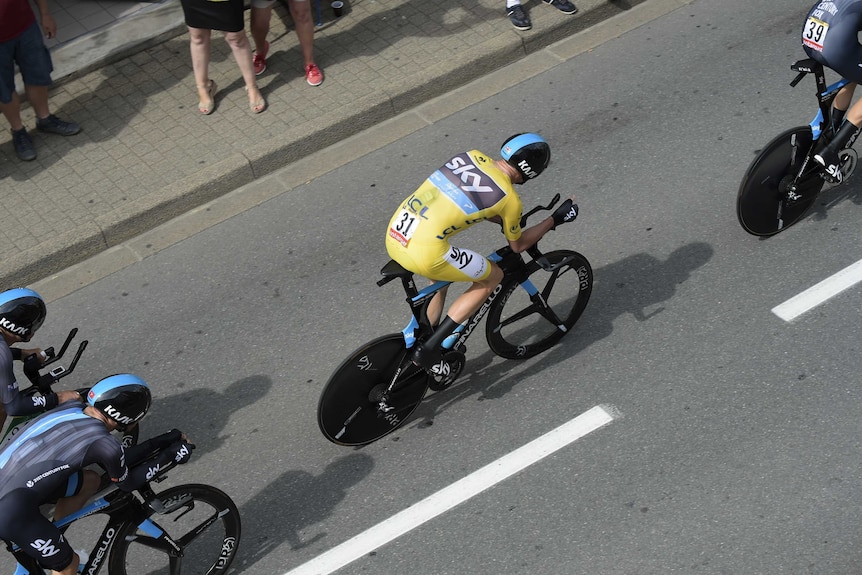 Chris Froome rides in stage nine of Tour de France