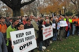 Timber workers are demanding compensation for the loss of native timber contracts.