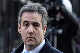 A head and shoulders photo of Michael Cohen arriving at court.