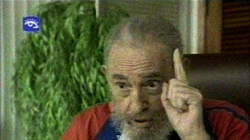 New appearance: Fidel Castro during the state television broadcast