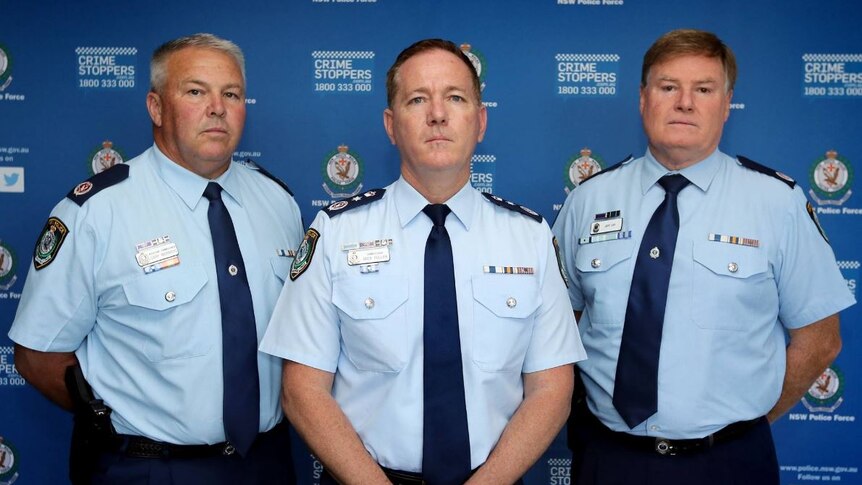 NSW Police Commissioner Mick Fuller with newly appointed Deputy Commissioners