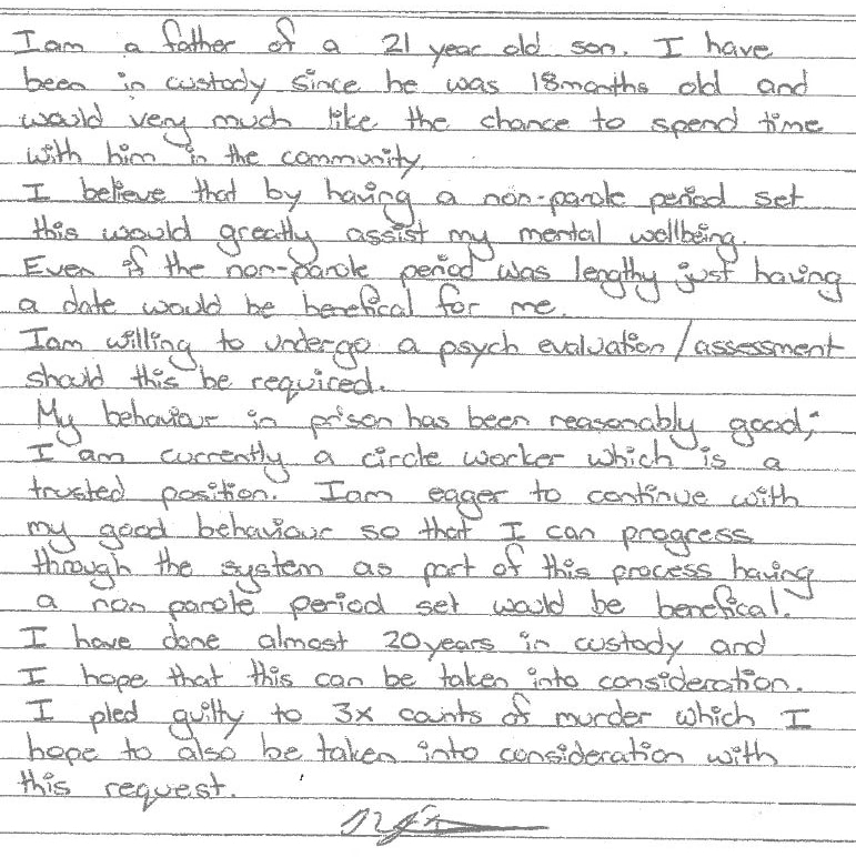 A letter written by Snowtown killer Robert Wagner