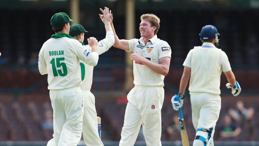 Cameo role: James Faulkner took two wickets for Tasmania. (file photo)