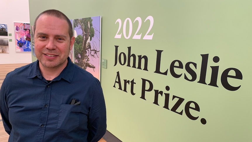 Simon Gregg at the John Leslie Art Prize exhibition