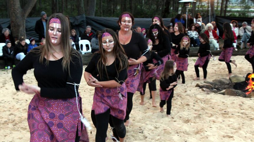 Girls dancing at the Mindaribba Corroboree.