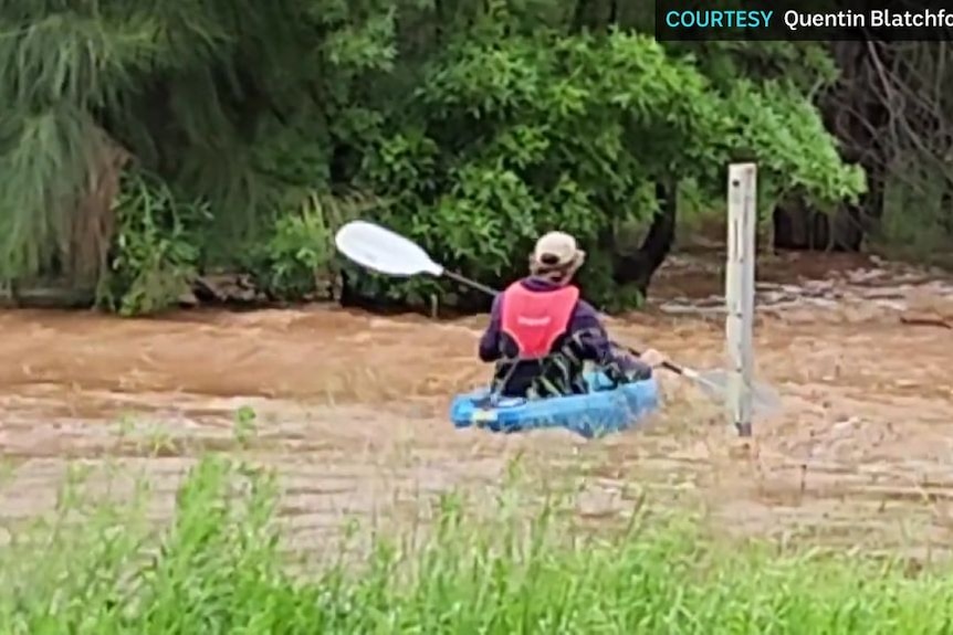 Kayaker paddles across Saddleworth creek