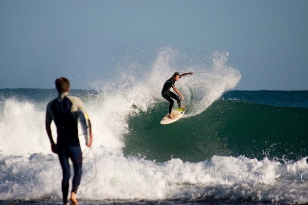 Surfers catch waves at Kalbarri