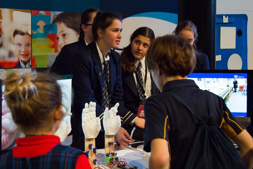 Etoyle Blaquiere from Wenona School and her bionic hand