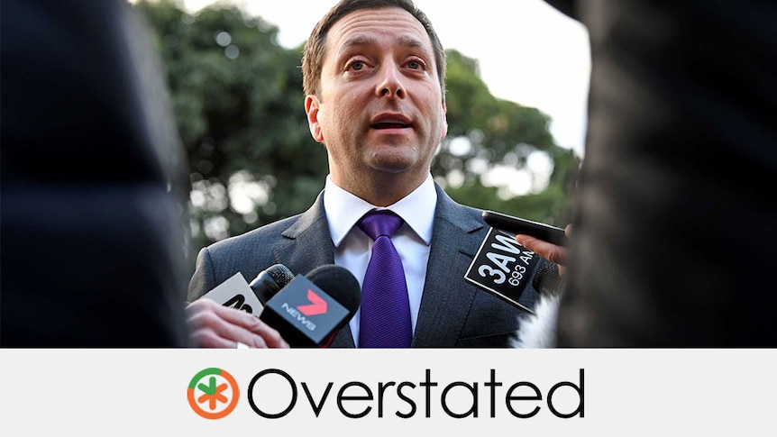 victorian opposition leader matthew guy overstated orange and green asterisk