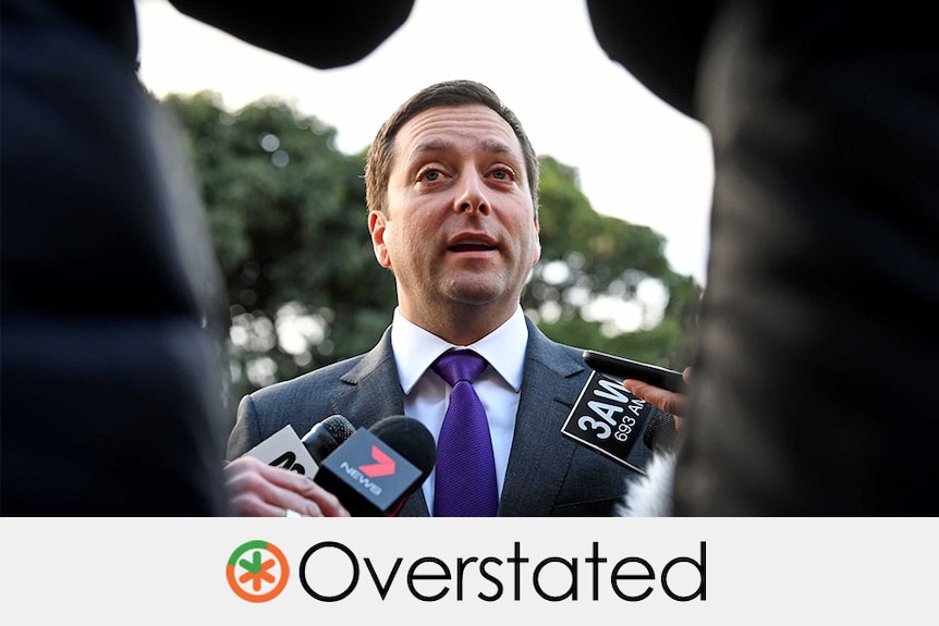 victorian opposition leader matthew guy overstated orange and green asterisk