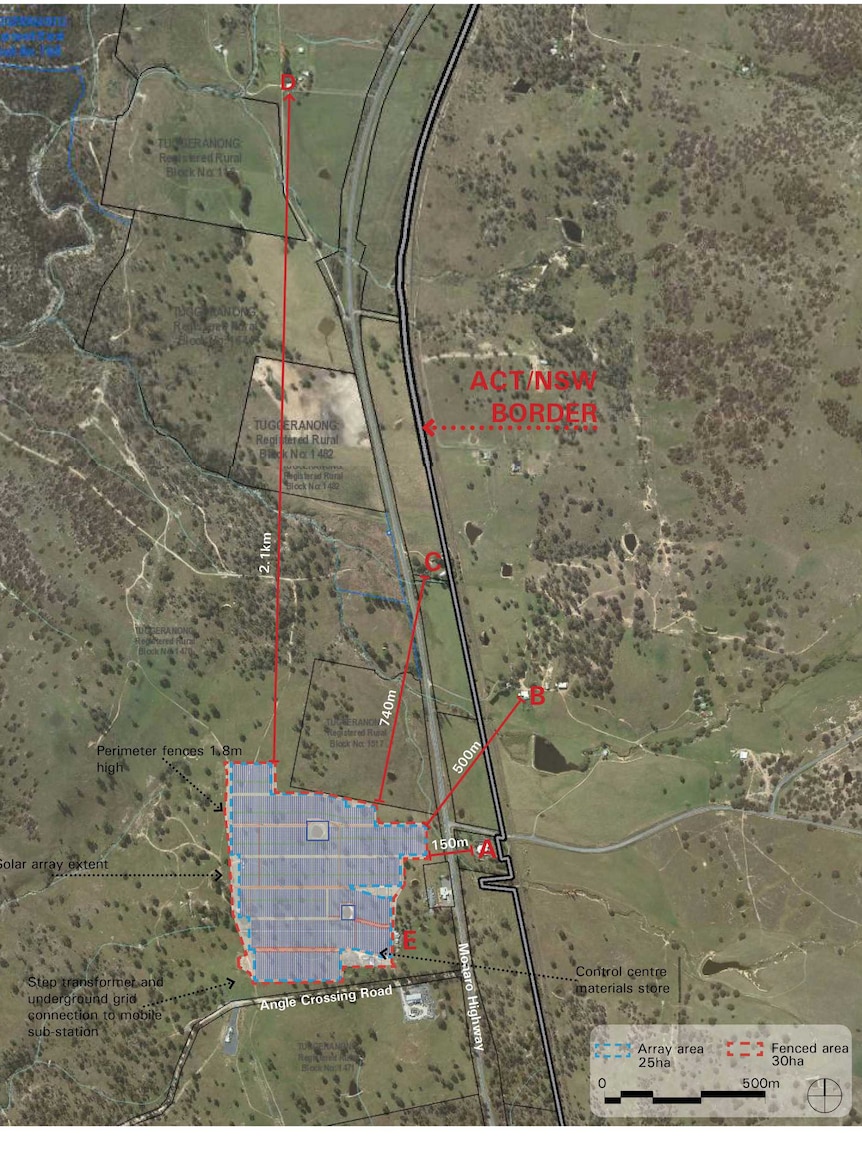 Williamsdale solar farm map