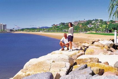 The Strand beach and park area in Townsville