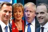 A composite of Jeremy Hunt, Andrea Leadsom, Boris Johnson, Dominic Raab