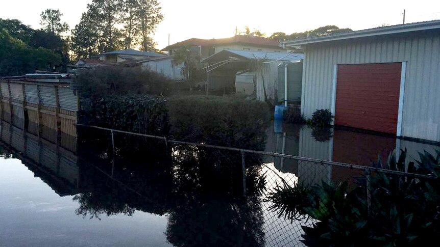 Inundated houses at Beenleigh at Logan, south of Brisbane, on April 1, 2017.