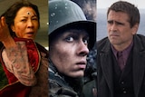 Composite image of Michelle Yeoh, All Quiet on the Western Front and Colin Farrell. 