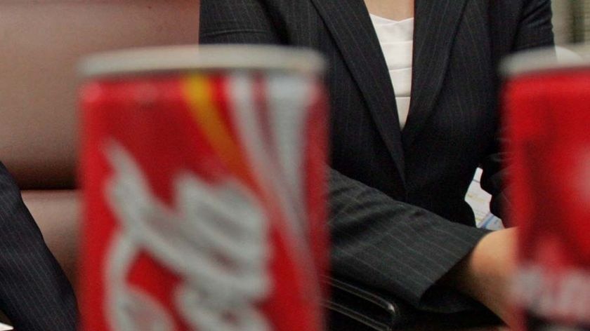 Close-up of Coca-Cola can