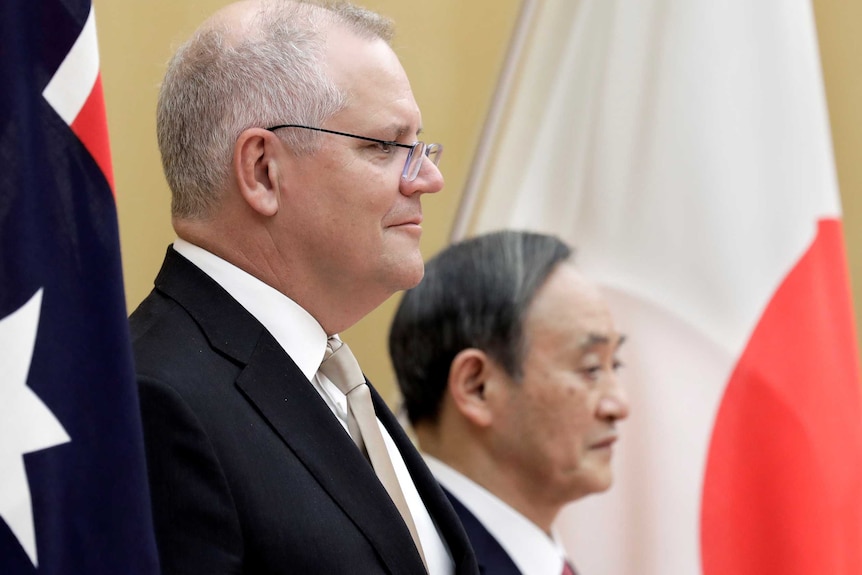 Scott Morrison meets with Yoshihide Suga