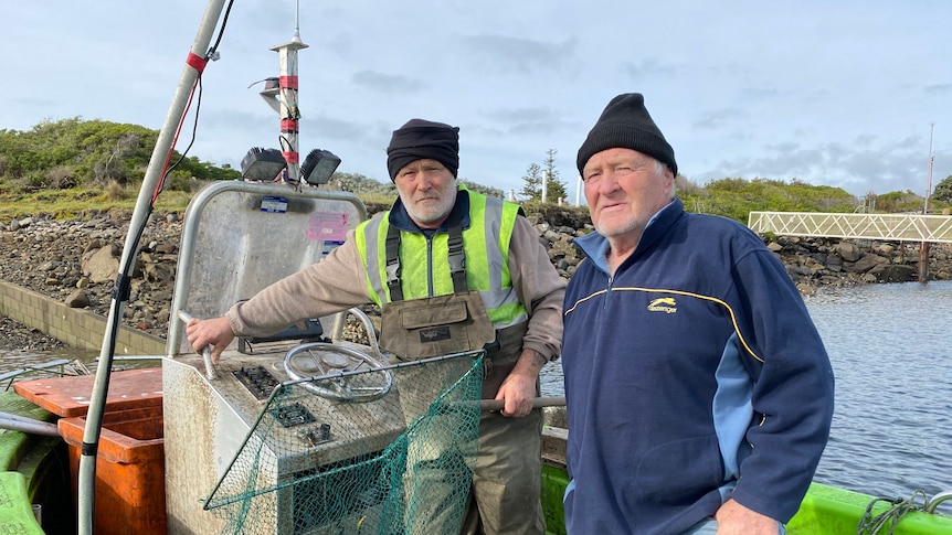 Northern Tasmanian fishermen Leigh and Gary Phegan. June 2021. 