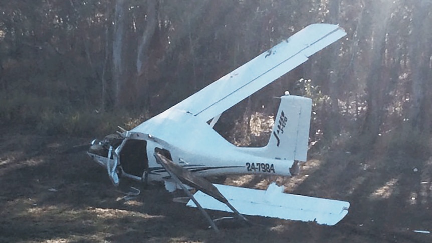 Plane crash lands on sporting field at Runcorn, south of Brisbane.