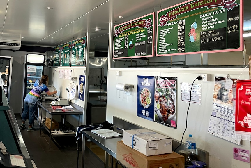 Inside a butcher shop