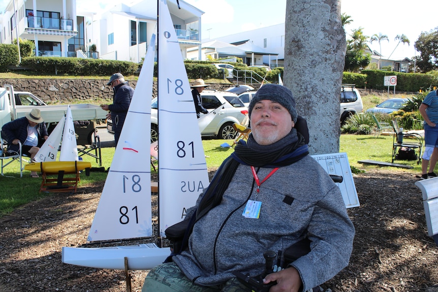 Eddie Cowell, member of Wynnum Manly radio-controlled model yacht club