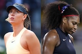 A composite image of Maria Sharapova and Serena Williams.