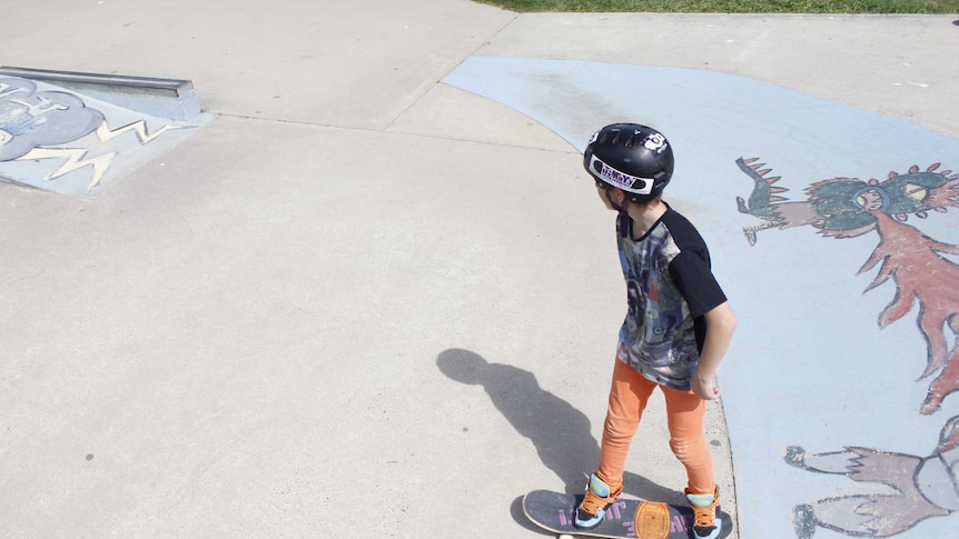 Skateboarder in action at the Beaconsfield park