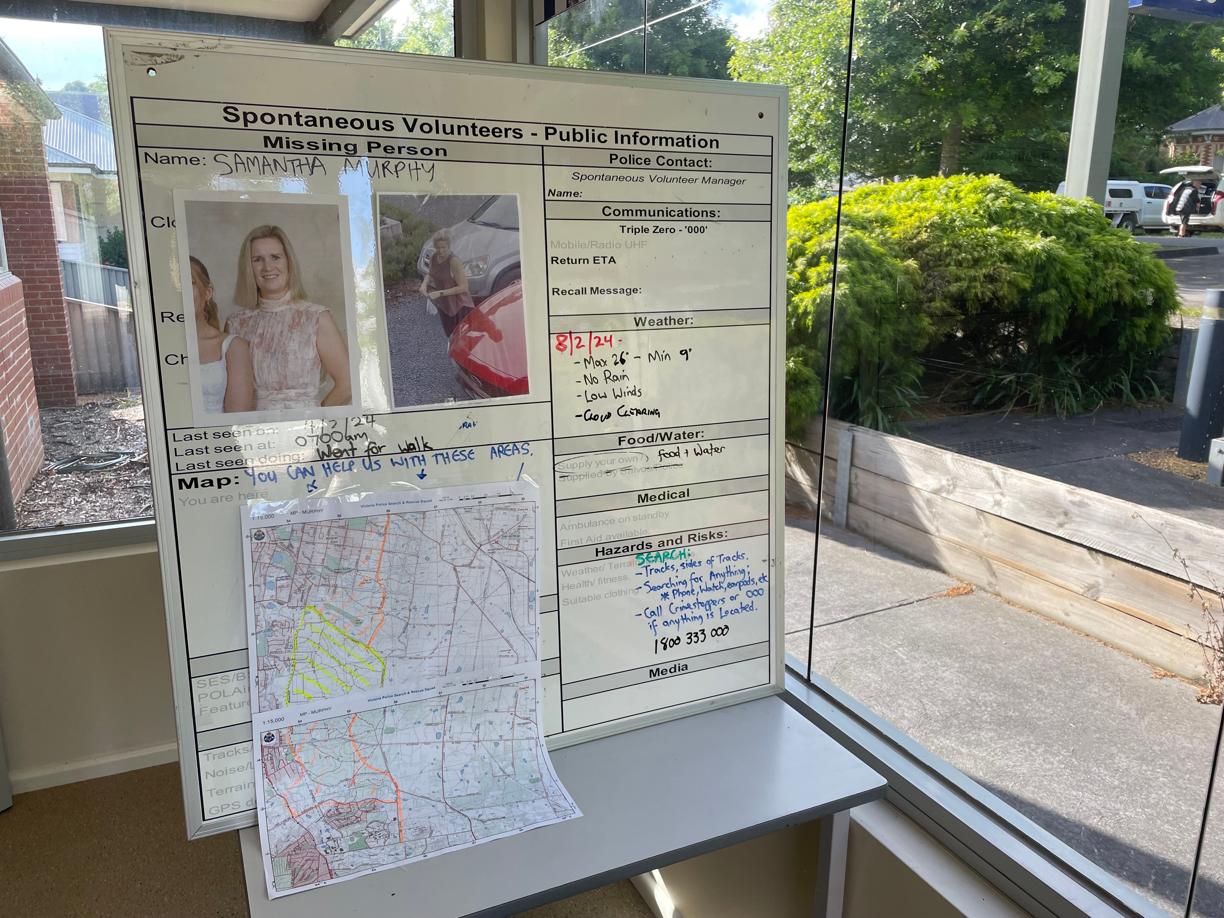 A search information board.