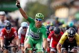 Marcel Kittel of Germany celebrates his win on the finish line.